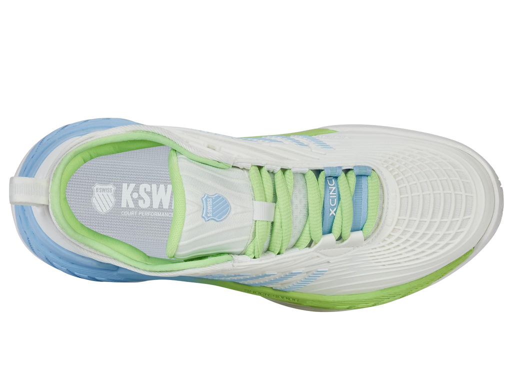 K-Swiss Women's Hypercourt Supreme 2 Tennis Shoe, Lucent White/Dutch Canal/Paradise Green, 6 M