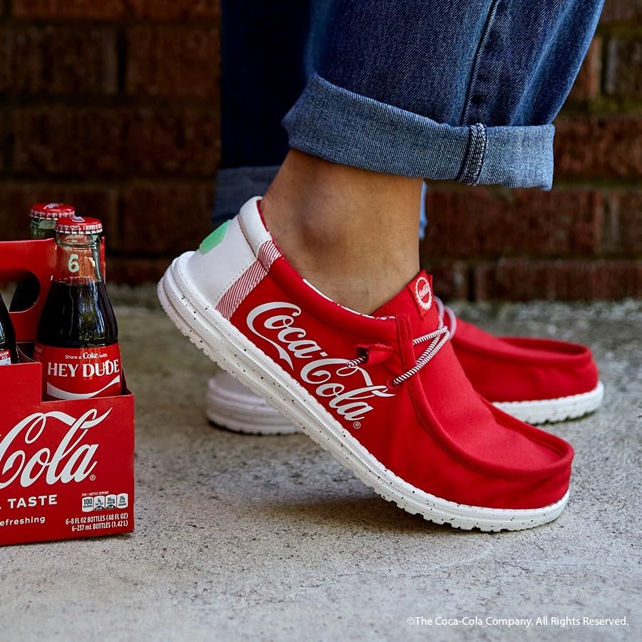 HEYDUDE Wally Coke True Red/White Size M11, Men’s Shoes, Men's Slip-on Loafers, Comfortable & Light-Weight