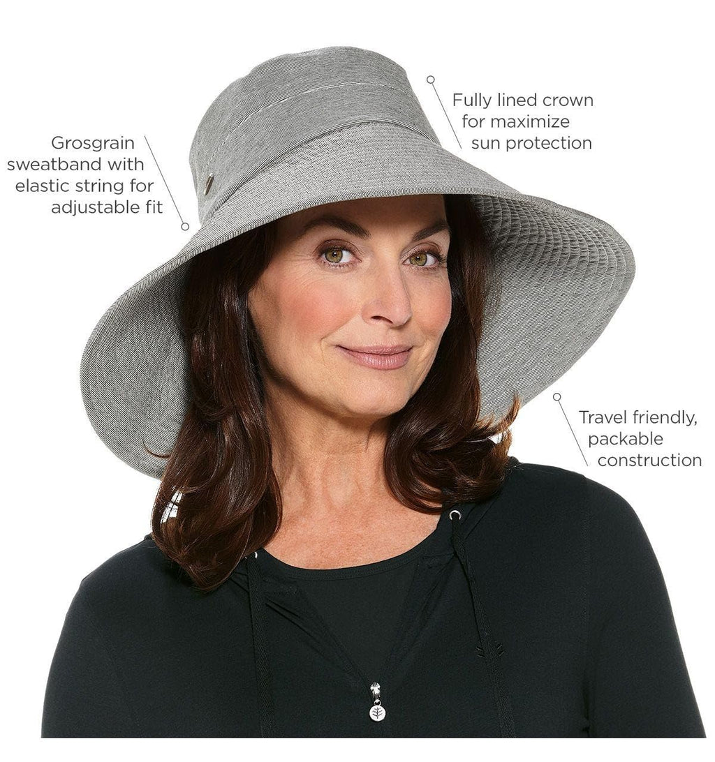 Women's Beach Hat - UPF 50+ Sun Protection - Brittany in Black/White