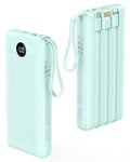 VRURC Portable Charger 20000mAh, Built-in Cables Fast Charging Power Bank, PD QC 3.0 Travel Essentials Battery Pack, 4 Output & 2 Input Phone Charger for iPhone16 15 14 13 X, Samsung, Android