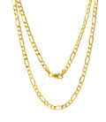 JEWELHEART 14K Real Gold Figaro Chain - 2.45mm Diamond Cut Cuban Link Figaro Necklace For Men - Dainty Yellow Gold Pendant Necklace For Women with Lobster Clasp 24"
