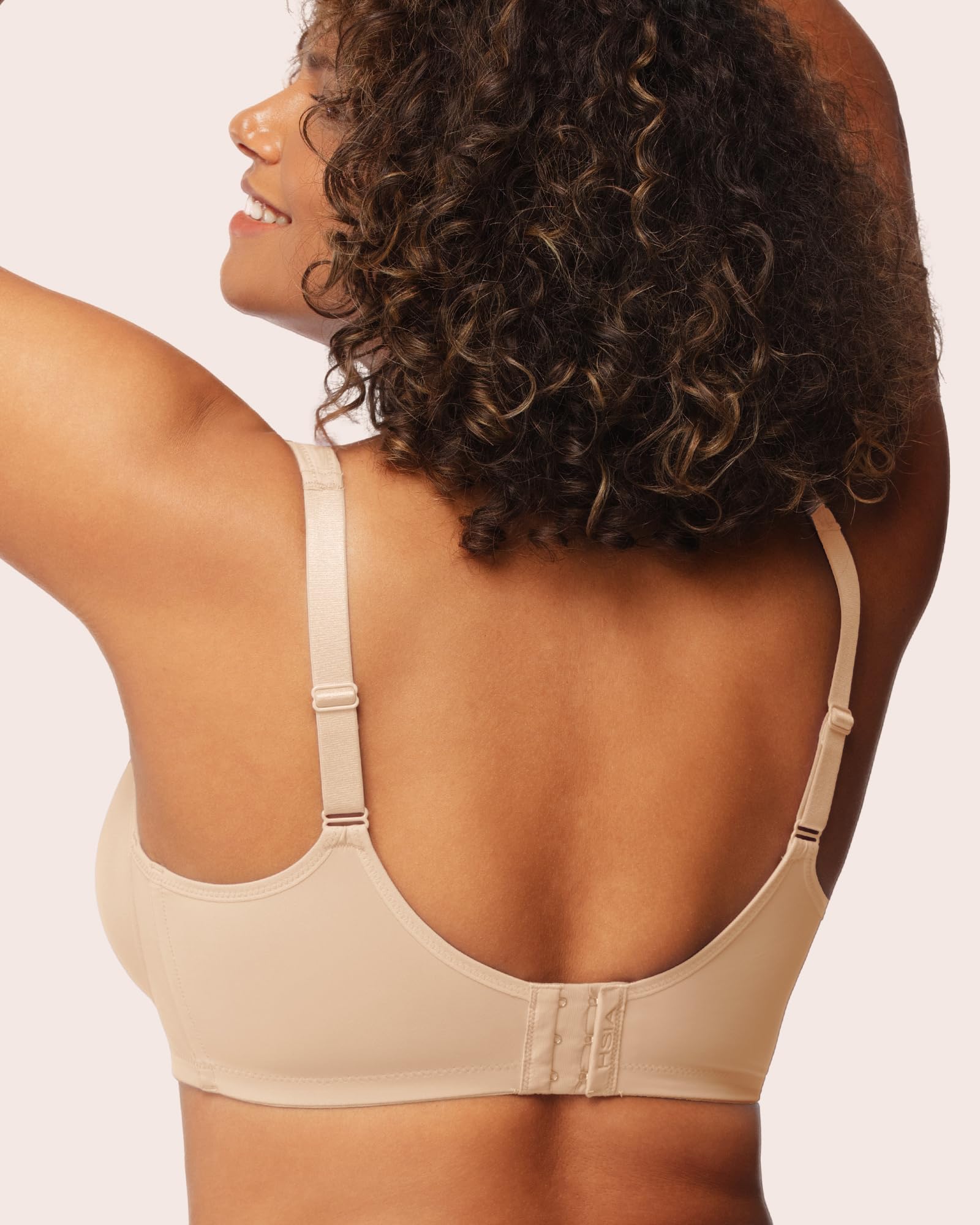 HSIA Minimizer Bras for Women Plus Size, Full Coverage Coolcomfort T Shirt Unlined Bra with Underwire for Heavy Breast, Light Beige 36DDD 01