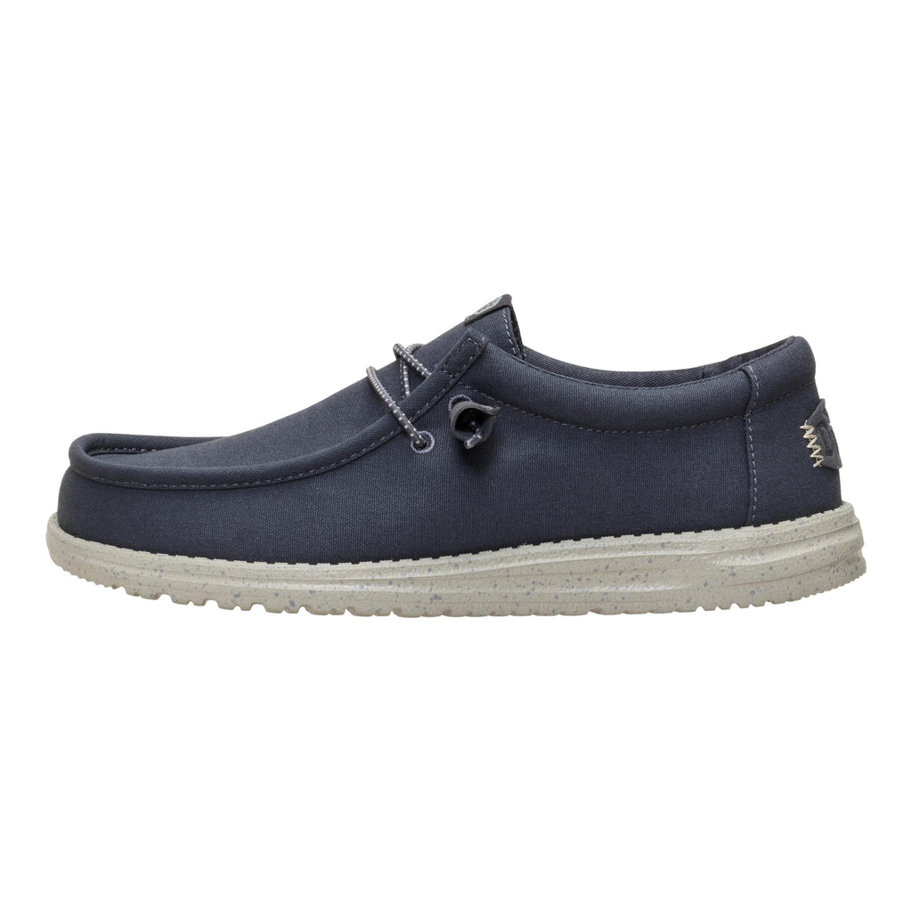 HEYDUDE Men's Wally Canvas Black Oyster Size 11, Men’s Shoes, Slip-on Loafers, Comfortable & Light-Weight