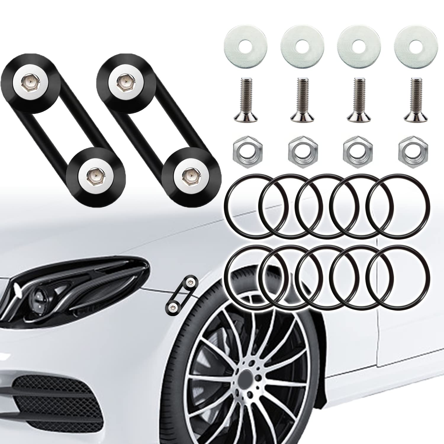 Mejiao Front Bumper Clips Black 12PC Quick Release Bumper Clips it Can be Applied to Front and Rear Bumpers,Trunks,Fenders,Hatches,Hoods,Etc.