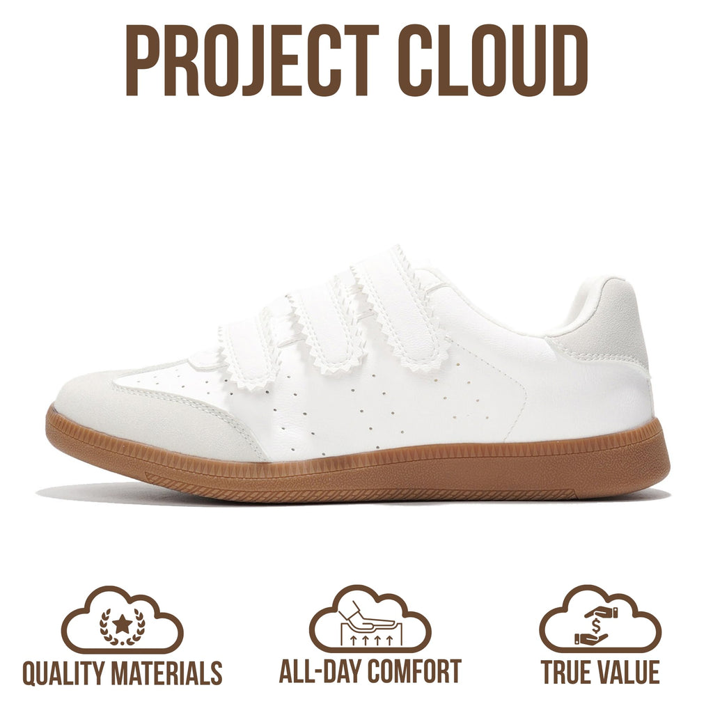 Project Cloud Sneakers for Women – Stylish & Comfortable Women's Fashion Sneakers with Memory Foam Insole – Lightweight Vegan Leather Womens Shoes – Fashion Shoes for Women (Ysabelle,Whit,8) White