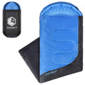 VENTURE 4TH Summer Sleeping Bag, Single, Regular Size - Lightweight, Comfortable, Water Resistant Backpacking Sleeping Bag for Adults & Kids - Ideal for Hiking, Camping & Outdoor – Blue/Gray
