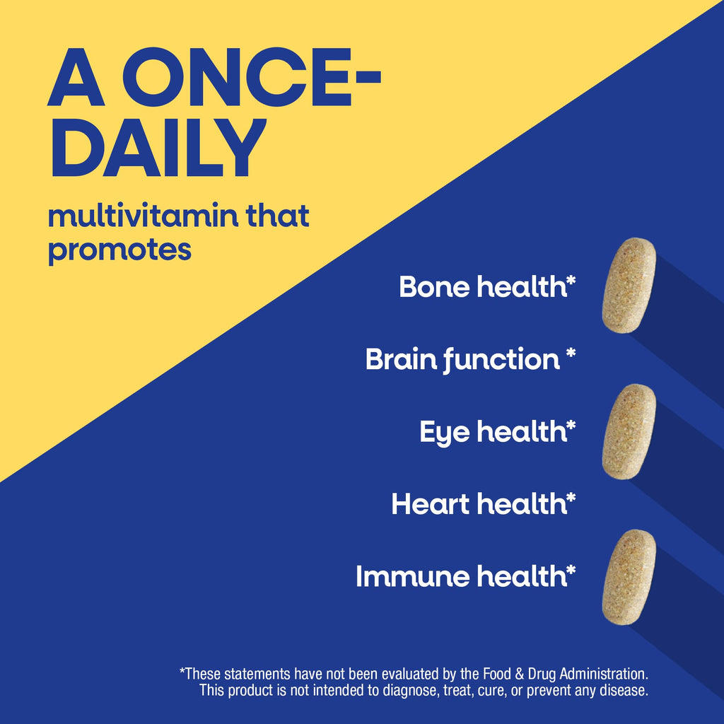 Nature's Way Alive! Men’s 50+ Daily Ultra Multivitamin, High Potency Formula, Supports Healthy Brain, Eyes & Heart*, with Methylated B12, Gluten-Free, 60 Tablets (Packaging May Vary)