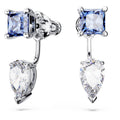 Swarovski Mesmera Earring Jackets, Blue and Clear Mixed-Cut Stones in a Rhodium Finished Setting, Part of the Swarovski Mesmera Collection