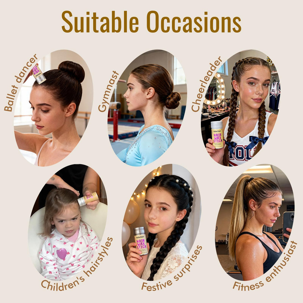 Dolahair Hair Wax Stick - Flyaway Control and Styling Pomade for Kids, Women, and Men - Slick Back Hair Bun Maker and Hair Accessorie for Teen Girls (1 Pack of Wax)