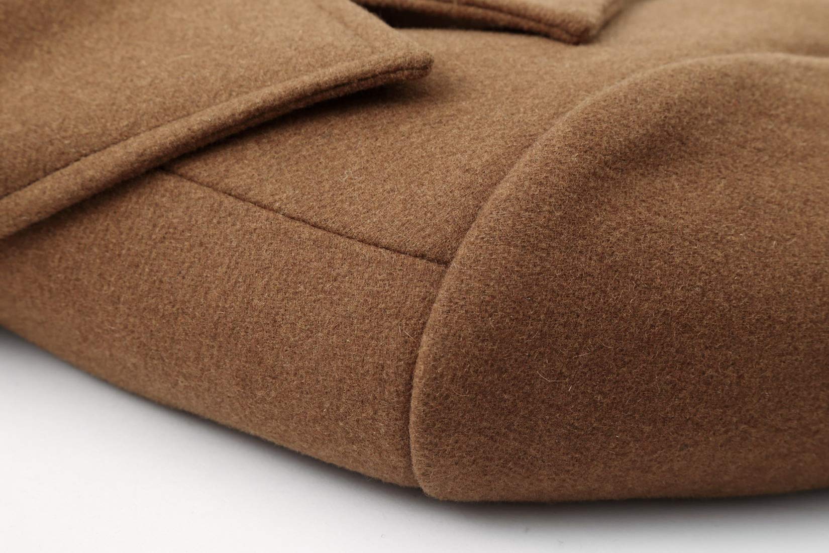 chouyatou Men's Classic Notched Collar Double Breasted Wool Blend Pea Coat (Medium, Single-Camel)