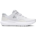 Under Armour Women's Charged Surge 4, (100) White/Distant Gray/Metallic Silver, 7, US