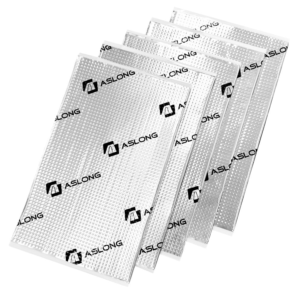 ASLONG 80 mil 26.9 sqft Car Sound Deadening Mat, Butyl Automotive Sound Deadener, Audio Noise Insulation and dampening Material, Silver