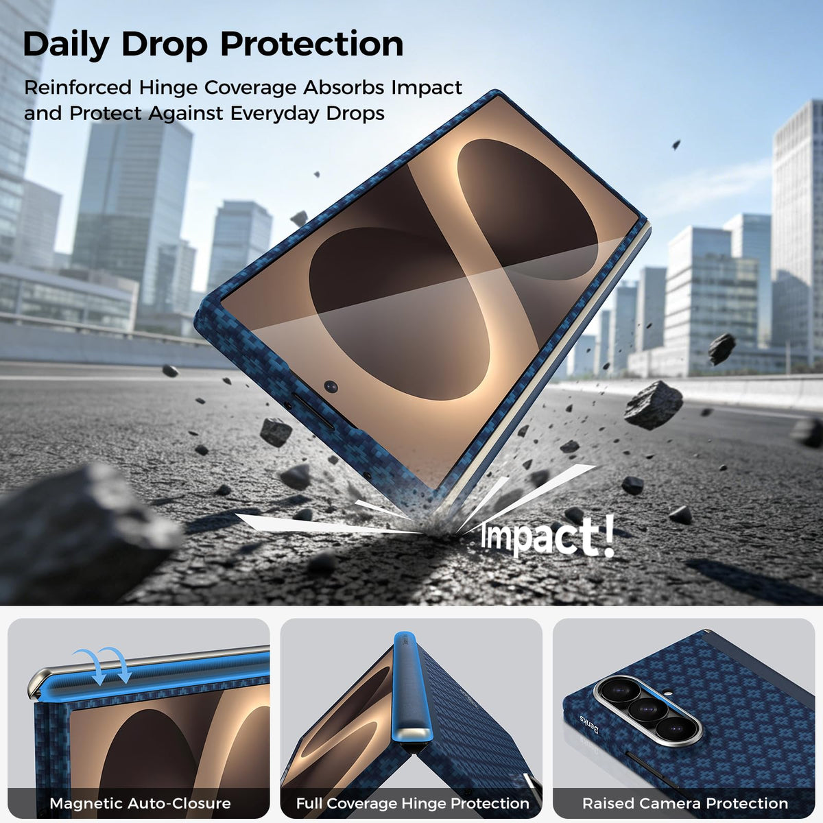 BENKS for Z Fold 8 Ultra Case with Hinge Protection & Screen Protector