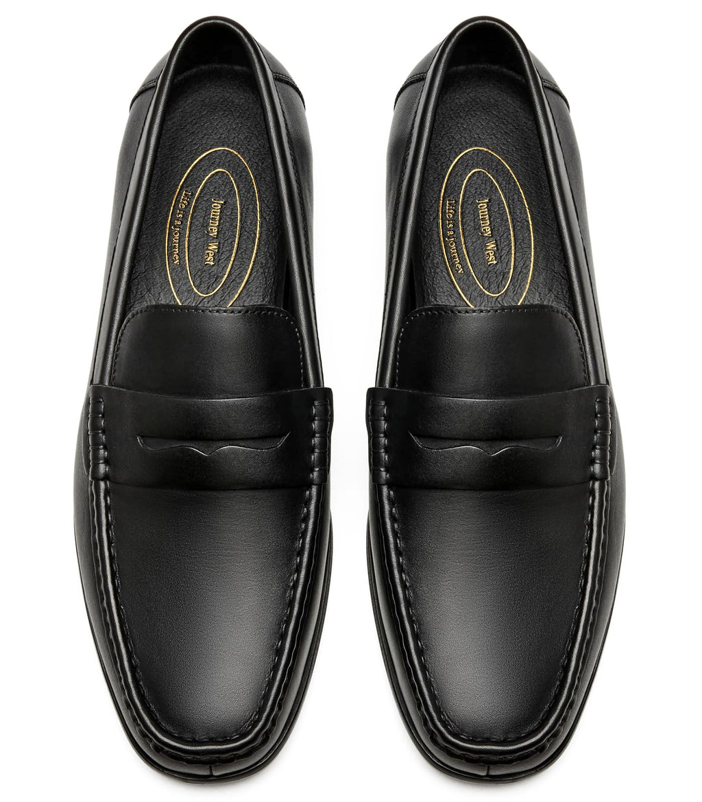 Journey West Mens Dress Shoes Slip on Penny Loafers for Men Black 9.5