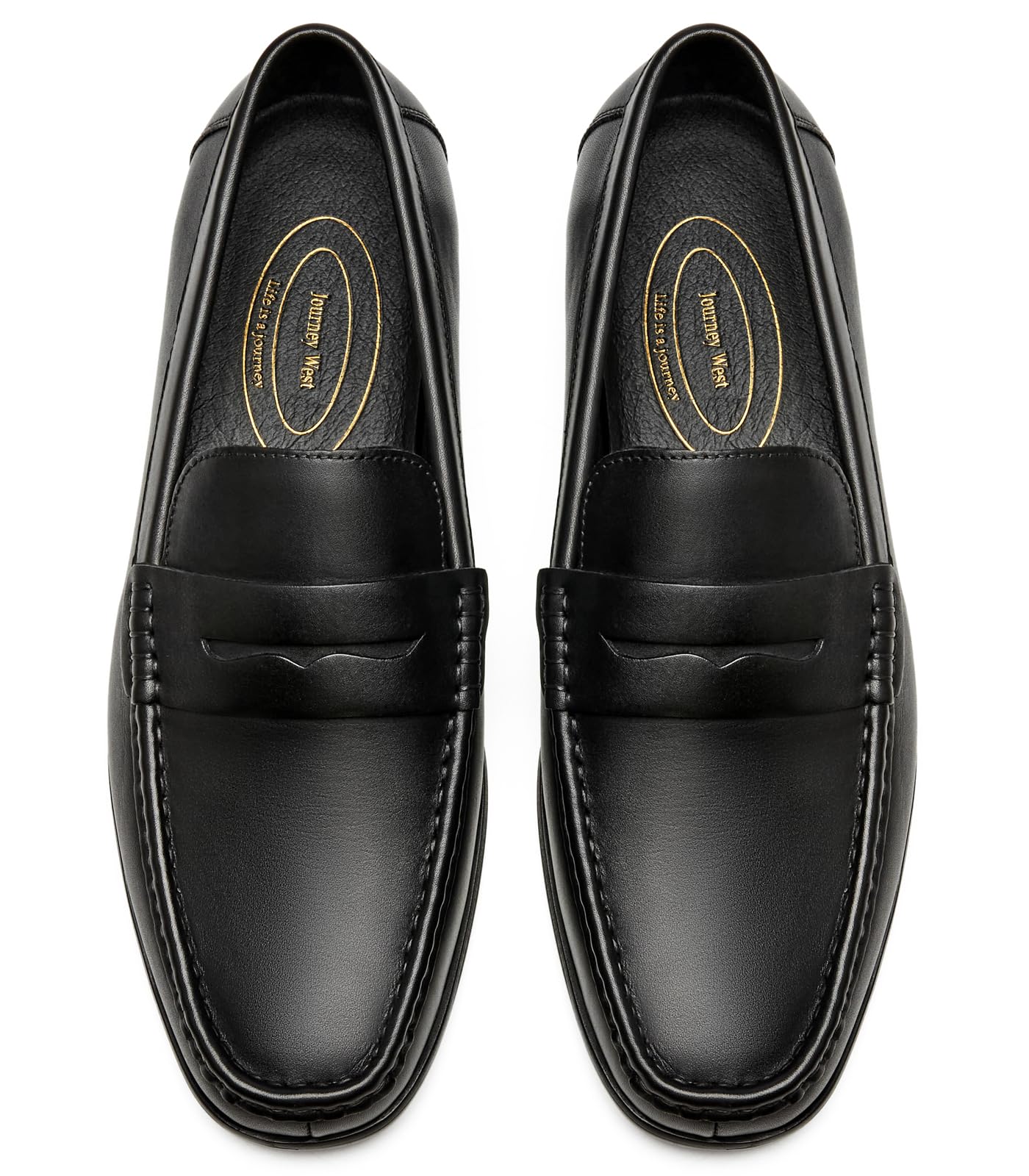 Journey West Mens Dress Shoes Slip on Penny Loafers for Men Black 8.5