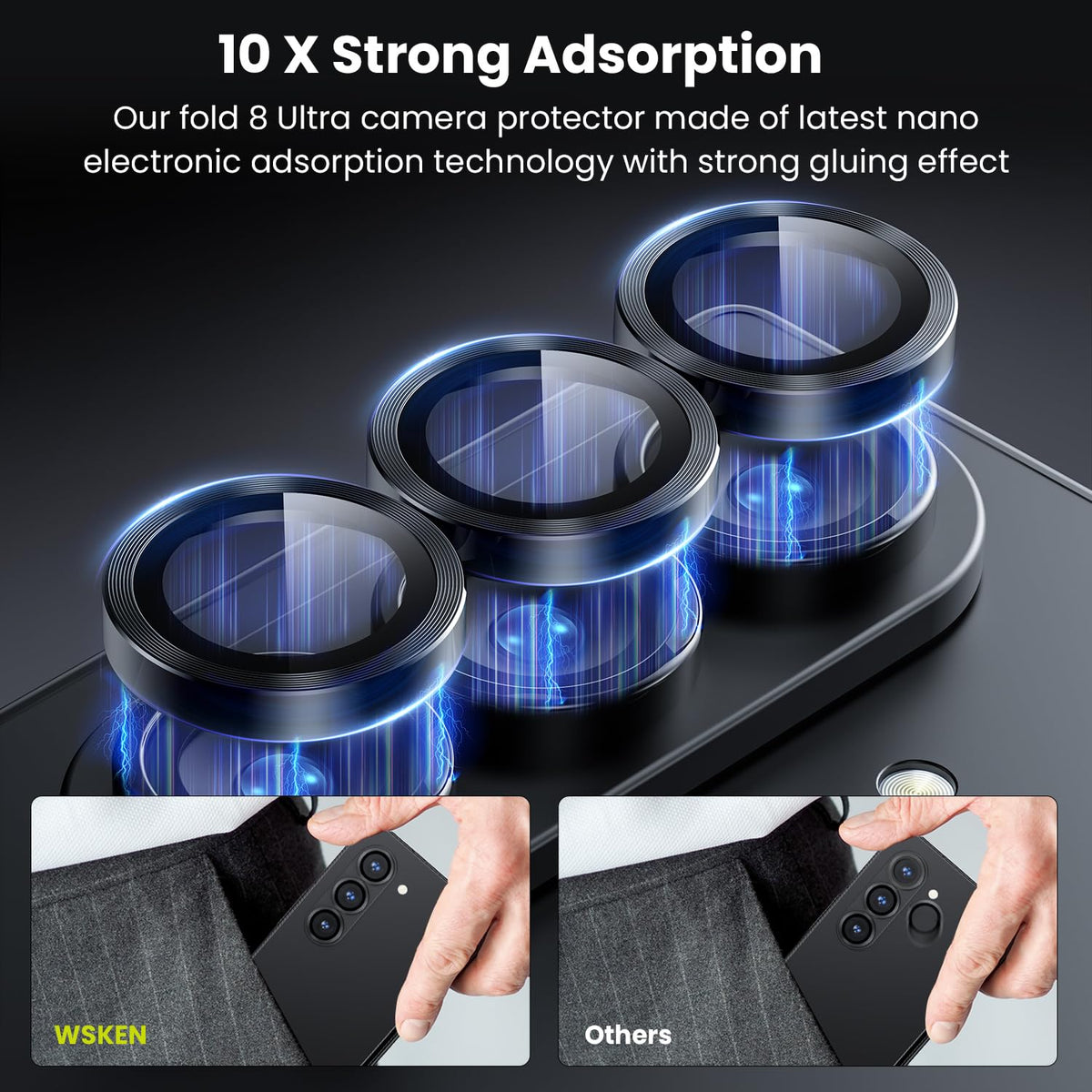 WSKEN for Z Fold 8 Ultra Camera Lens Protector Case Cover - Anti Reflective