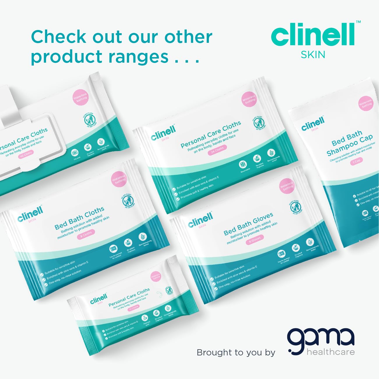 Clinell Skin Professional Care - Maceratable Personal Care Wipes - Pack of 24 - Gentle Face and Body Wipes, Alcohol Free, Dermatologically Tested, Multi-Purpose