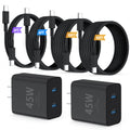 QZIIW Super Fast Samsung Charger Type C,45W Dual Port USB C Fast Charger Block [2-Pack] & Extra Long 60W 3/6/10/10FT USB C Cable - PD Quick Charging 3.0 For Samsung Galaxy S25 Ultra/S24+/S23 iPhone 16