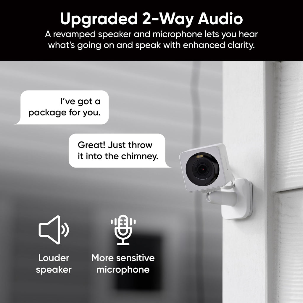 Wyze Cam OG Indoor/Outdoor 1080p Wi-Fi Smart Home Security Camera with Color Night Vision, Built-in Spotlight, Motion Detection, 2-Way Audio, Compatible with Alexa & Google, White, Free Expert Setup
