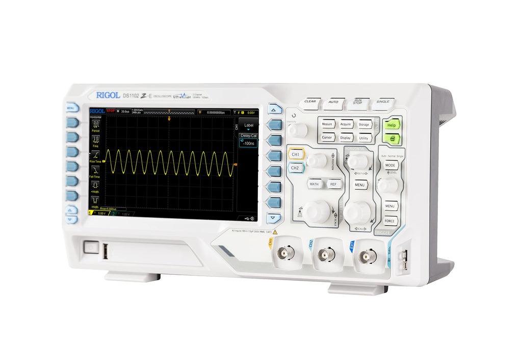RIGOL Digital Oscilloscope DS1102Z-E 100 MHz 2-Ch 1 GSa/s 24 Mpts 30,000 wfms/s UltraVision 7" 800x480 Intensity Display, 60,000-Frame Record, Serial Decode UART I2C SPI for Debug & Education