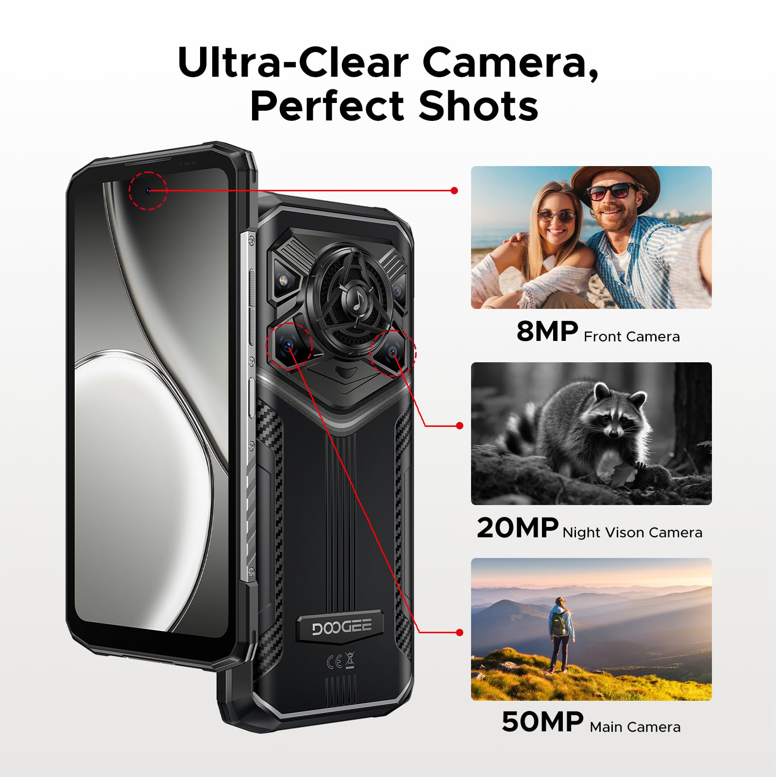 DOOGEE Blade 20 Pro Rugged Phone Unlocked,11800mAh,Octa Core,24GB+256GB, Android 15 Rugged Smartphone with 125dB Speakers,6.6" HD Display,50MP+Night Vision Camera,Face ID/Fingerprint/NFC/WIFI6/OTG