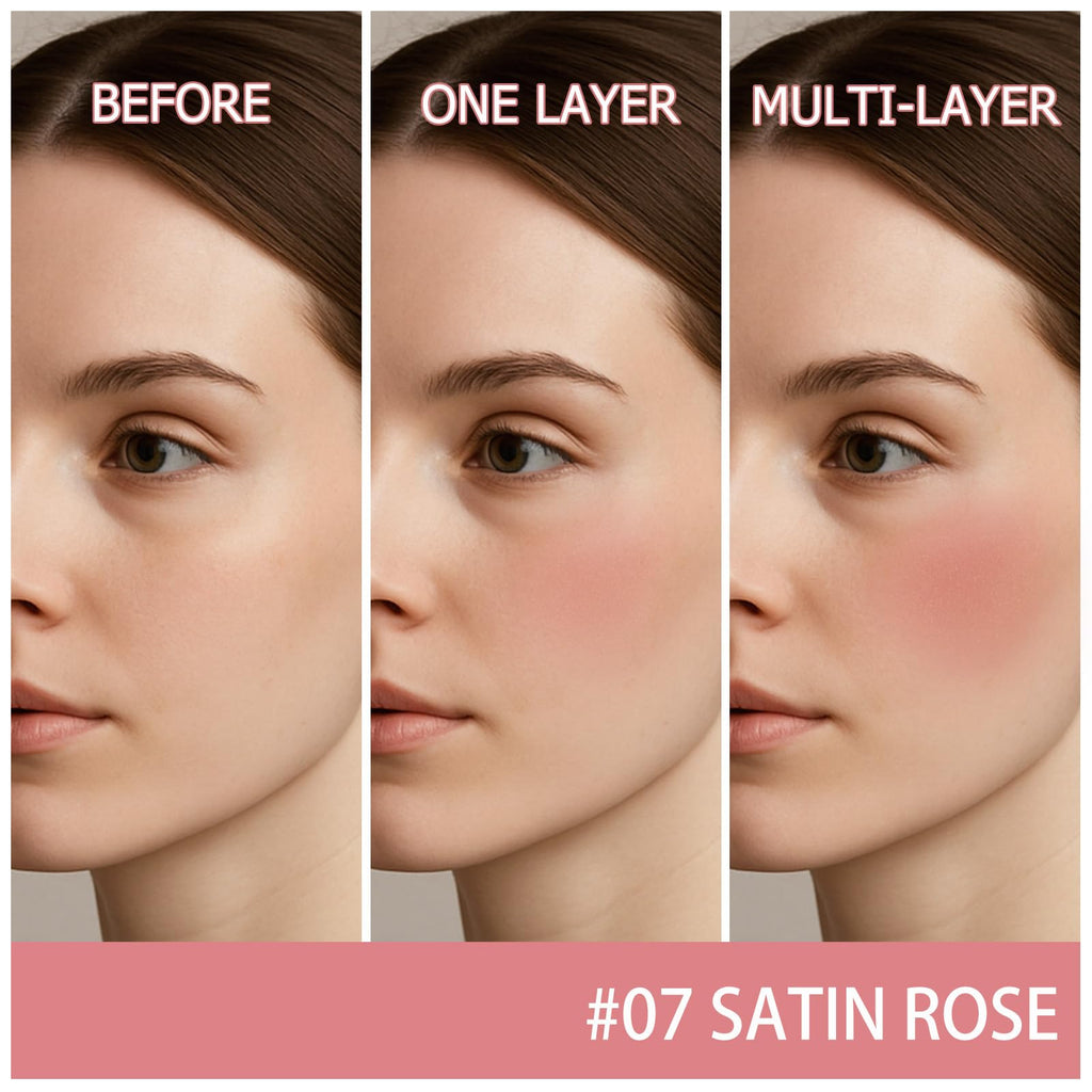 UCANBE Liquid Shimmer Blush Makeup for Cheeks, Highly Pigmented, Long Lasting, Anti-scratch, Natural-Looking, Daily Use Makeup Blush Suitable for Women Girls(07 Satin Rose)