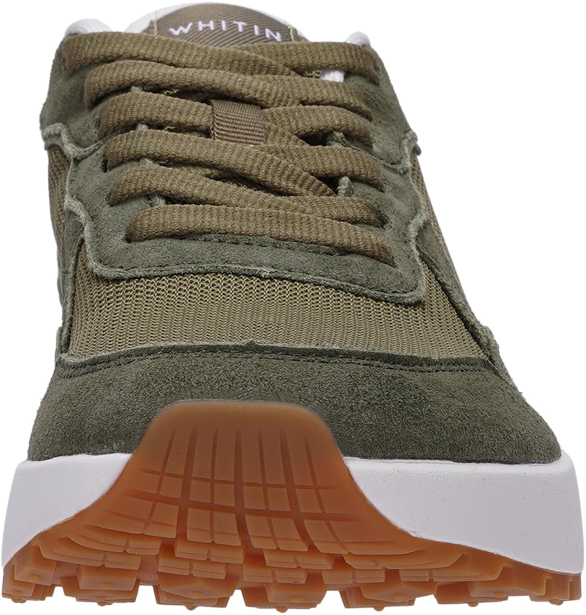 WHITIN Women's Wide Width Walking Shoes Retro-Inspired Suede Sneakers Size 8.5 Cushioning Cross Jogging Fashion Comfortable Green 39