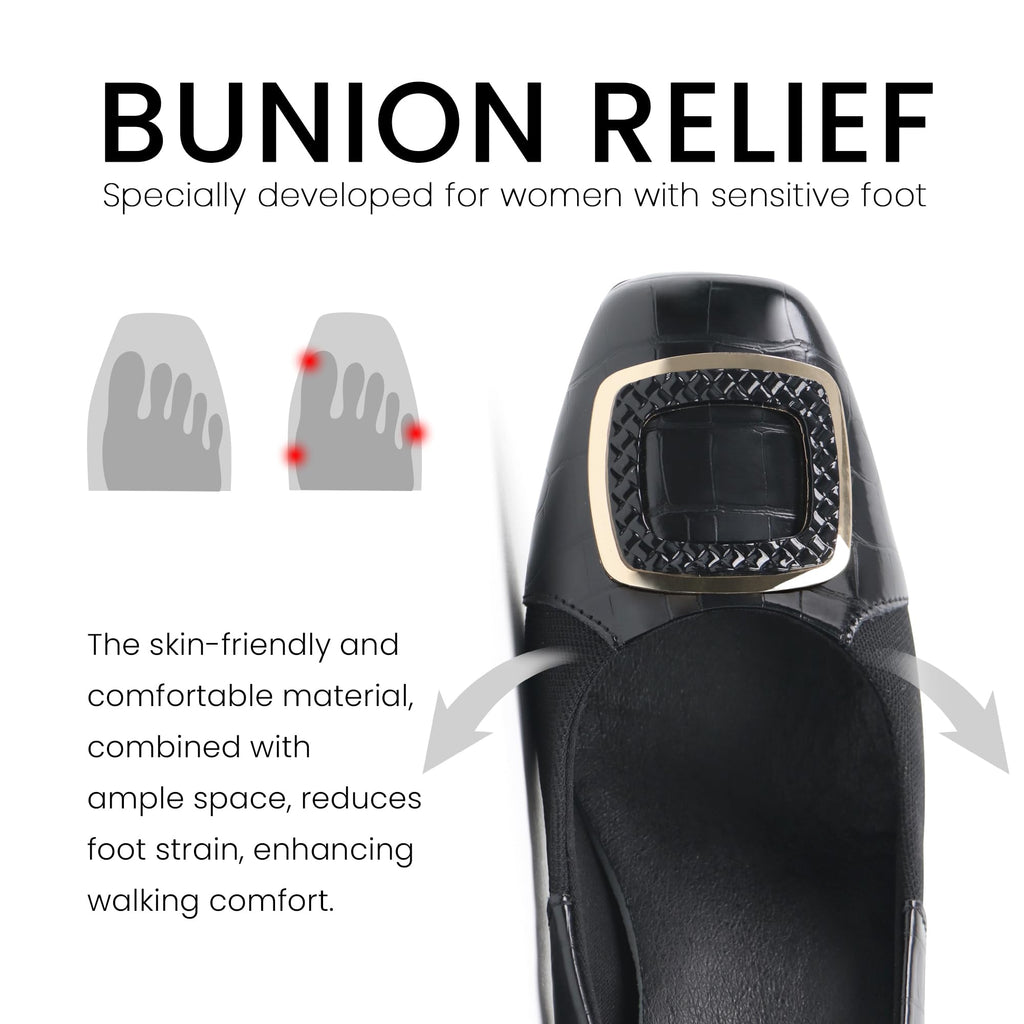 benassal Women Dress Pumps Orthotic Heels Orthopedic Bunion Shoes (8,Black)