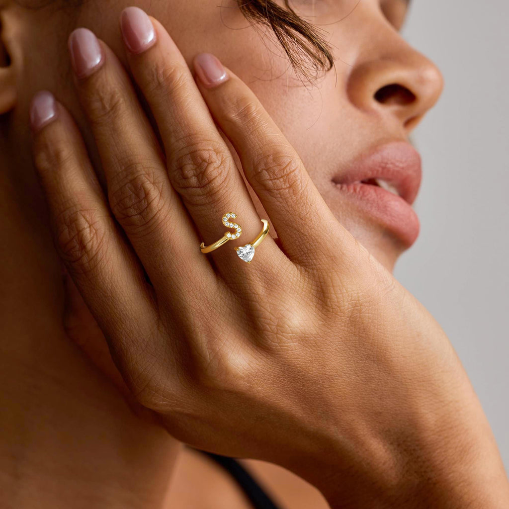 Treasure Bender Valentines Gifts for Teen Girls Initial Rings for Women - 14K Gold Plated K Initial Ring for Girls Age 6-8 Letter B Initial Letter Rings 10 Year Old Girl Birthday Gifts