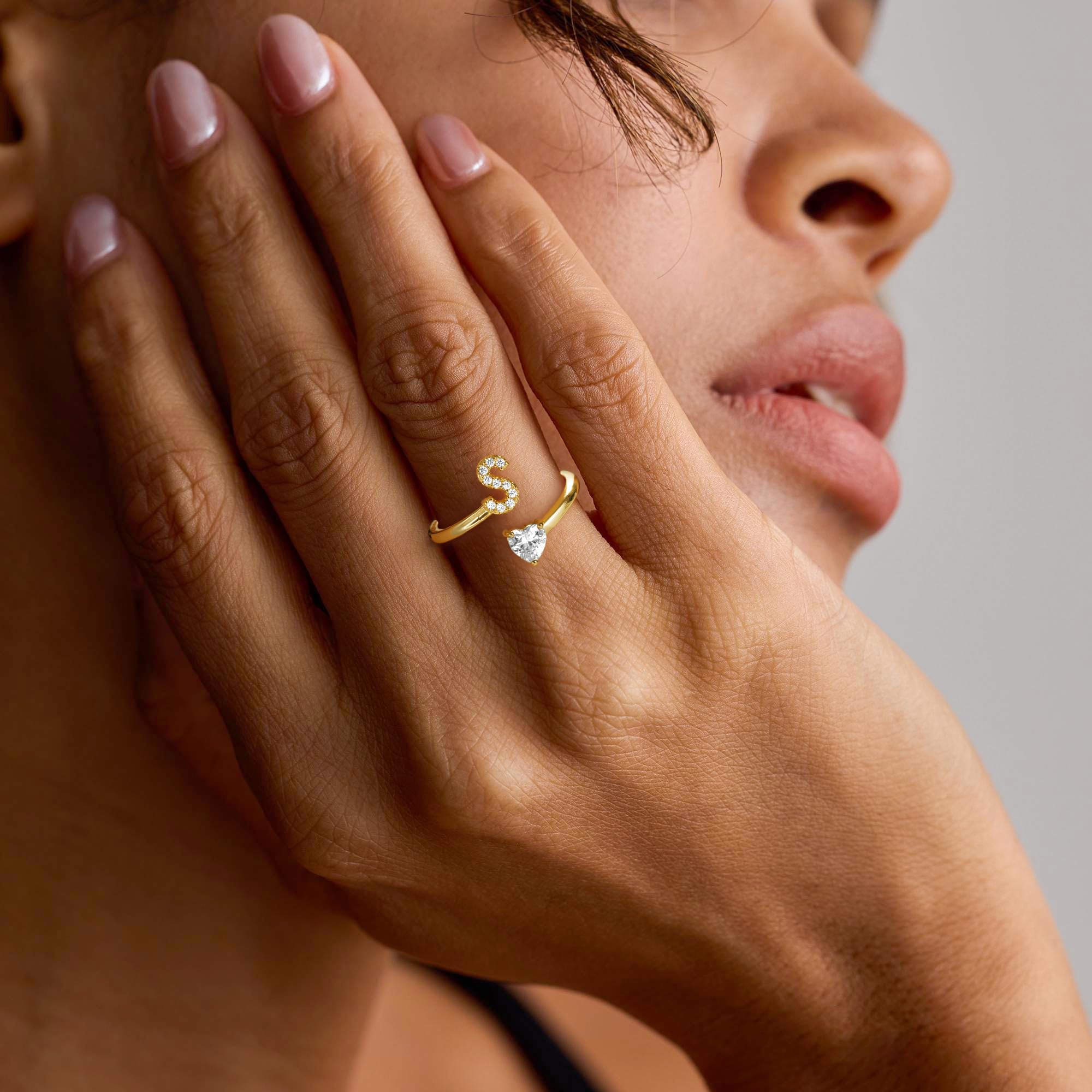 Treasure Bender Valentines Gifts for Teen Girls Initial Rings for Women - 14K Gold Plated K Initial Ring for Girls Age 6-8 Letter B Initial Letter Rings 10 Year Old Girl Birthday Gifts