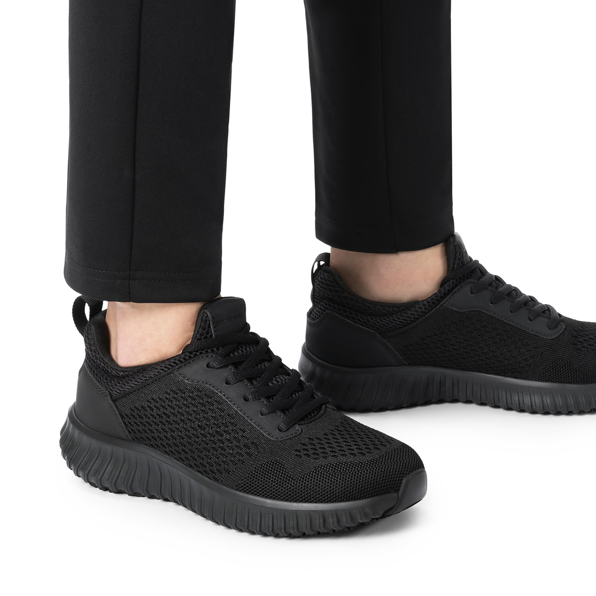 Bruno Marc Women's Non Slip Work Shoes Walking Black & Lightweight Food Service Chef Kitchen Restaurant Resistant Sneakers,Size 8,All Black,BWUMFO2501