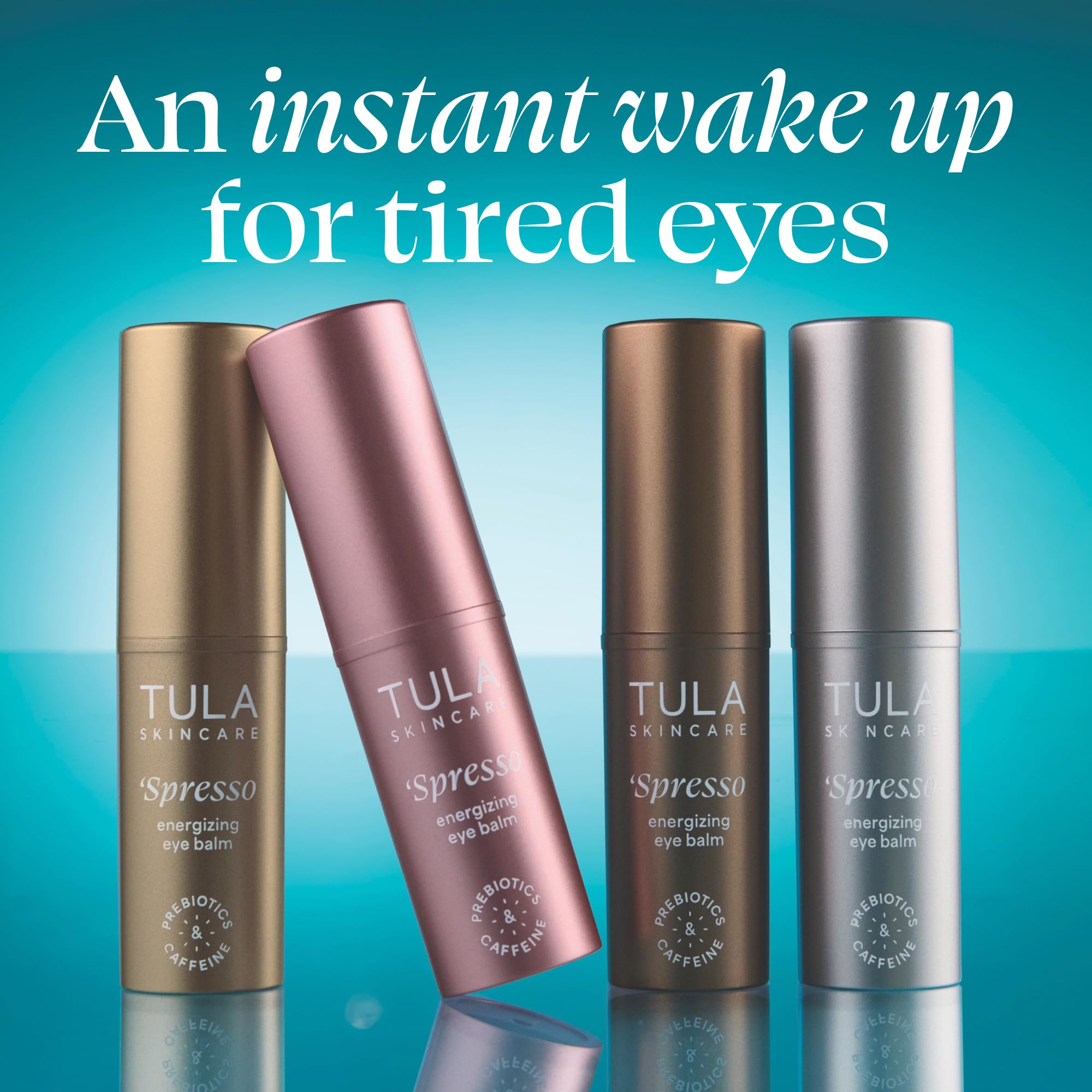 TULA Skin Care Spresso Energizing Eye Balm, Iced - Energizing & Hydrating Caffeine Under Eye Treatment for Dark Circles, Portable and Perfect to Use On-the-go, 0.35 oz.