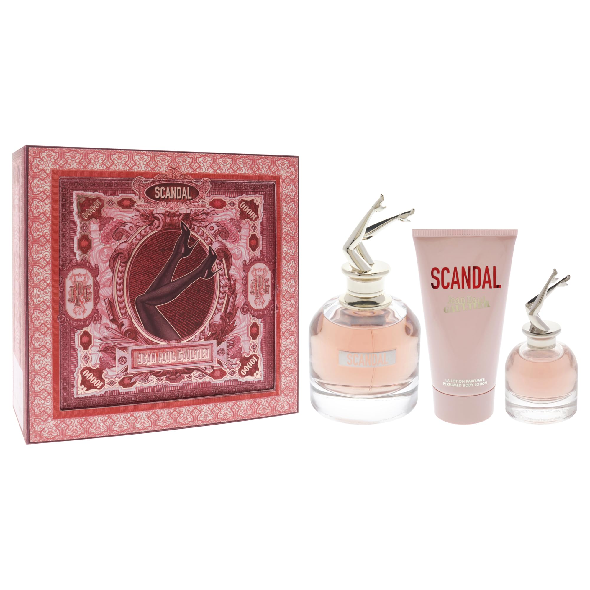 Scandal by Jean Paul Gaultier for Women - 3 Pc Gift Set 2.7oz EDP Spray, 0.20oz EDP Spray, 2.5oz Perfumed Body Lotion