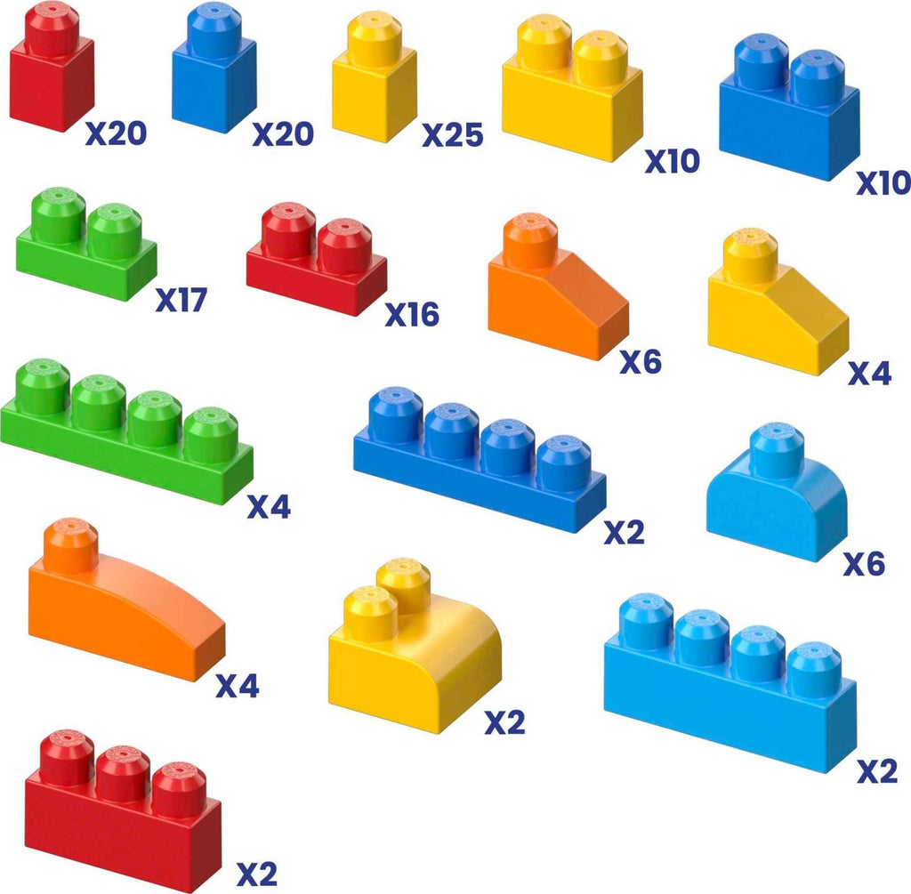 MEGA BLOKS First Builders Toddler Blocks Toys Set, Deluxe Building Bag with 150 Pieces and Storage, Creative Open-Ended Play, Blue, Ages 1+ Years (Amazon Exclusive)