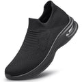 Mens Walking Shoes Slip on Lightweight Comfortable Running Shoes Workout Tennis Athletic Shoes Gym Sneakers Black Size 10