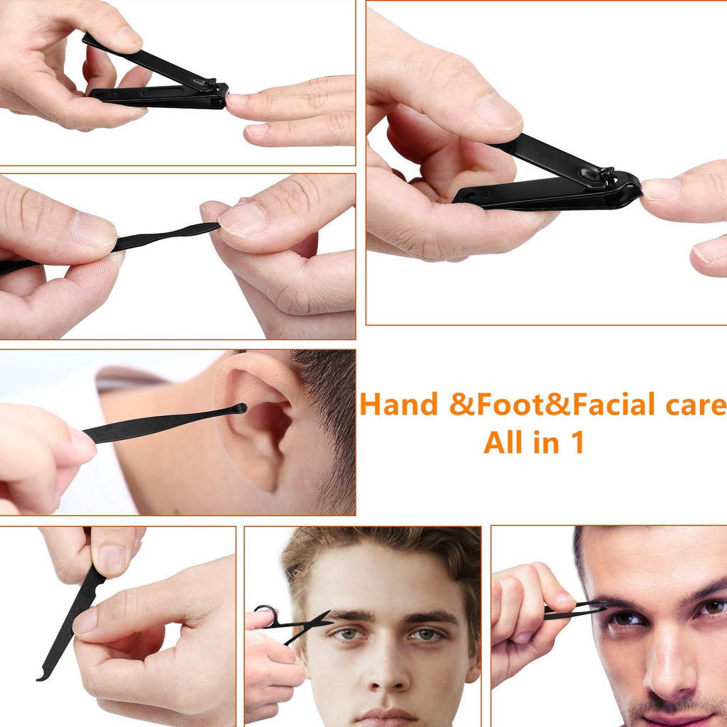 Manicure Set Men Travel Manicure Set Nail Clippers Mens Accessories Stainless Steel Nail Clippers Set Pedicure Set Personal Care Kit Nail Grooming Kit Gift for Men Husband Friend Parents Women
