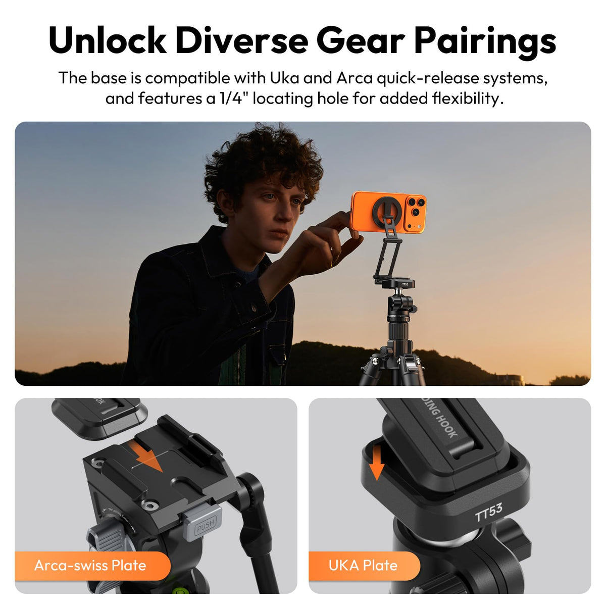 ULANZI SK29 Magnetic Phone Tripod, Foldable Mini Tripod Mount for MagSafe