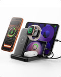 Intoval 5-in-1 Charging Station, for iPhones 17/17 Pro/17 Pro Max and Androids, iPad Pro/Air/Mini, Apple Watch 11/Ultra 3/Ultra 2/Ultra/10/9/8/7/SE, Wireless Charging Dock for Multiple Devices (Black)