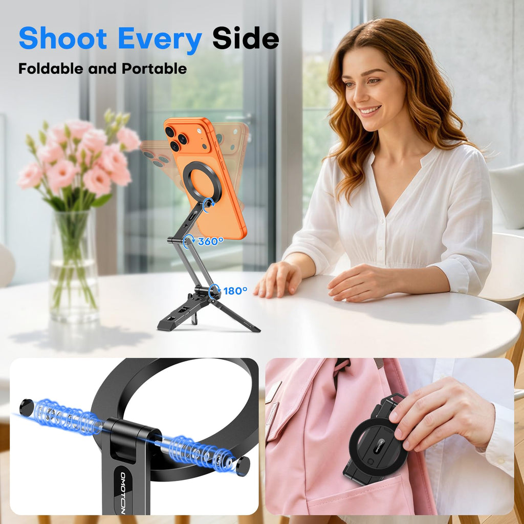 OMOTON TP06-E [3-Adjust] Sturdy Compact Magnetic Phone Tripod for iPhone 18
