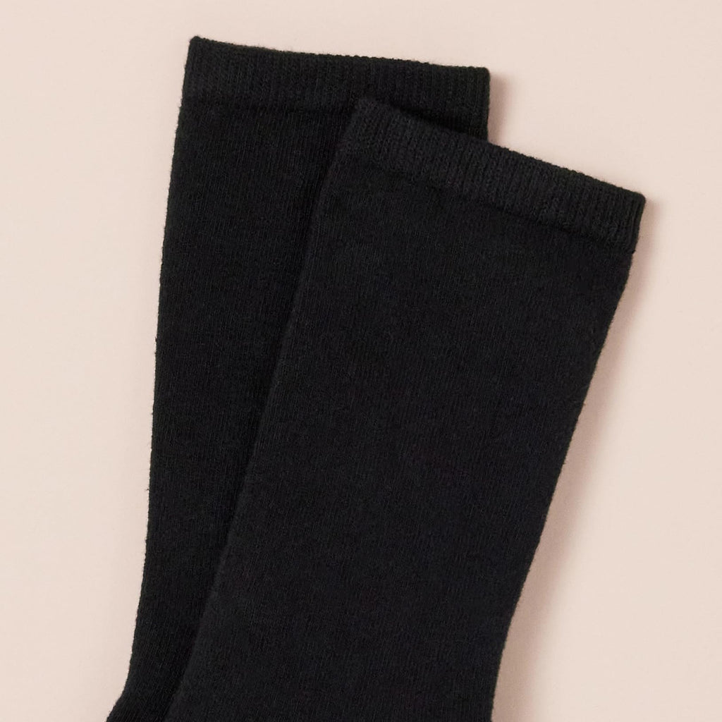 Amazon Essentials Women's Cotton Crew Socks, 6 Pairs, Black, 6-9