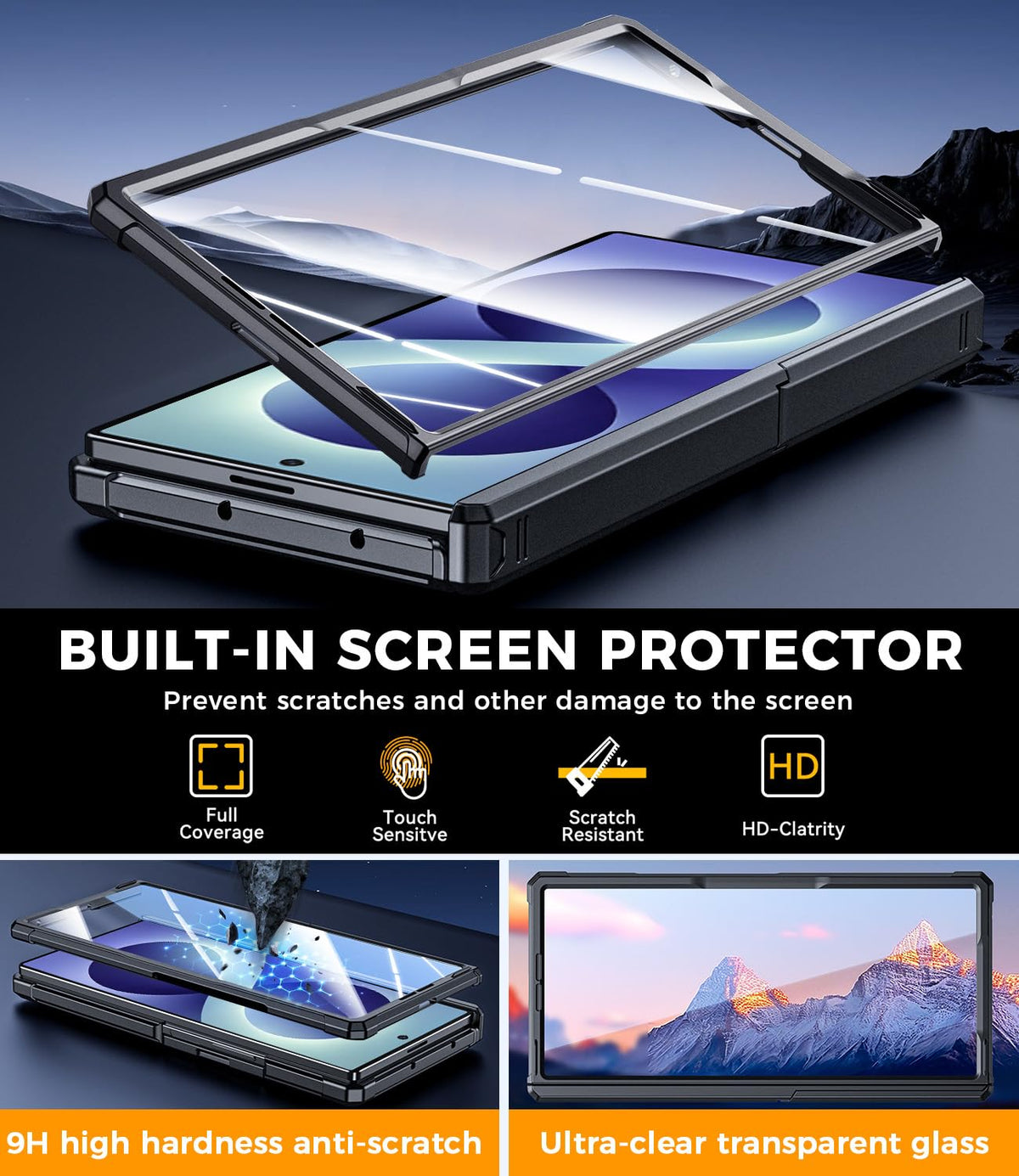 LEIAU for Galaxy Z-Fold-8 Ultra Case: Business Magnetic Phone Case [Compatible with MagSafe][Hinge Protection][Dual Kickstand] TPU+PC Cover for zfold 8 Ultra 5G 2026 Daily Life Black
