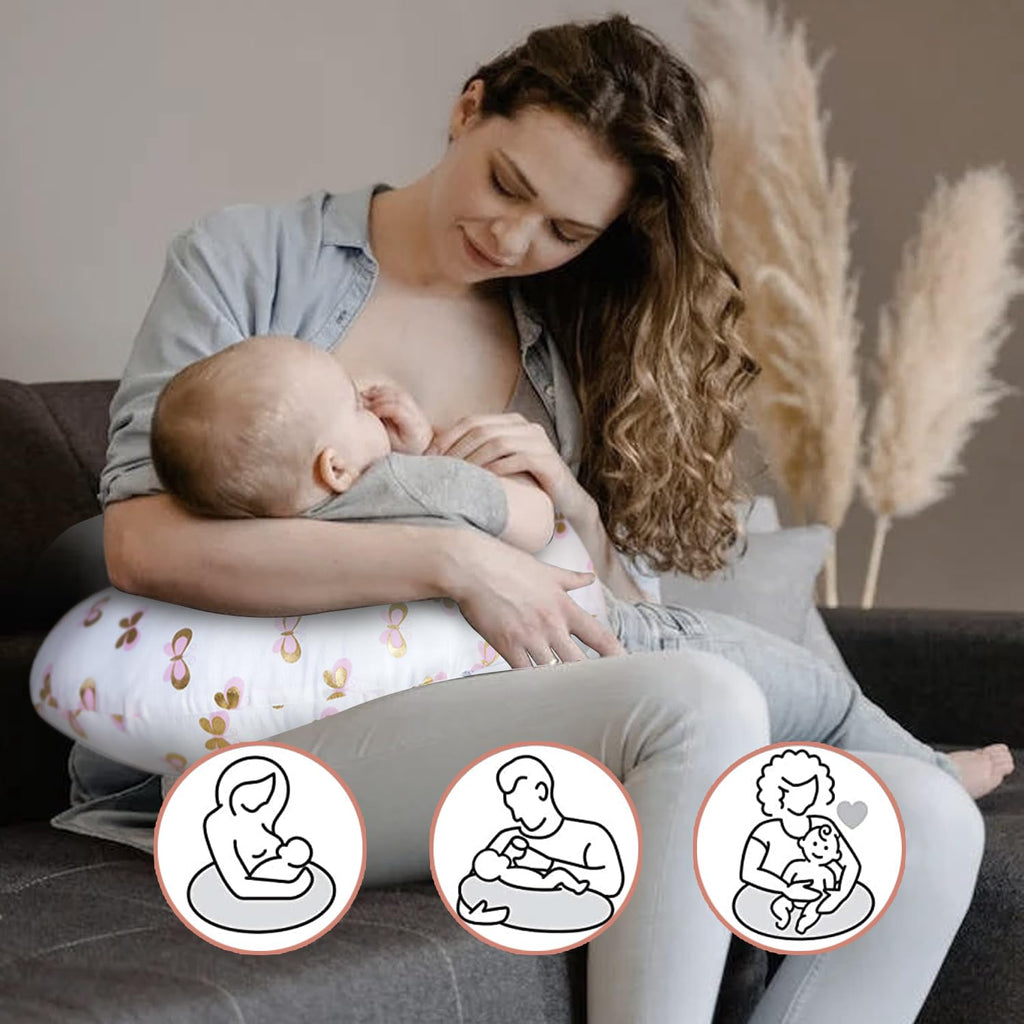 Little Grape Land Nursing Pillow, Breastfeeding Pillows for Mom with Removable Cover and Breathable Filling, Feeding Support Pillow for 0-16 Months, Multifunctional Support Cushion, Butterfly