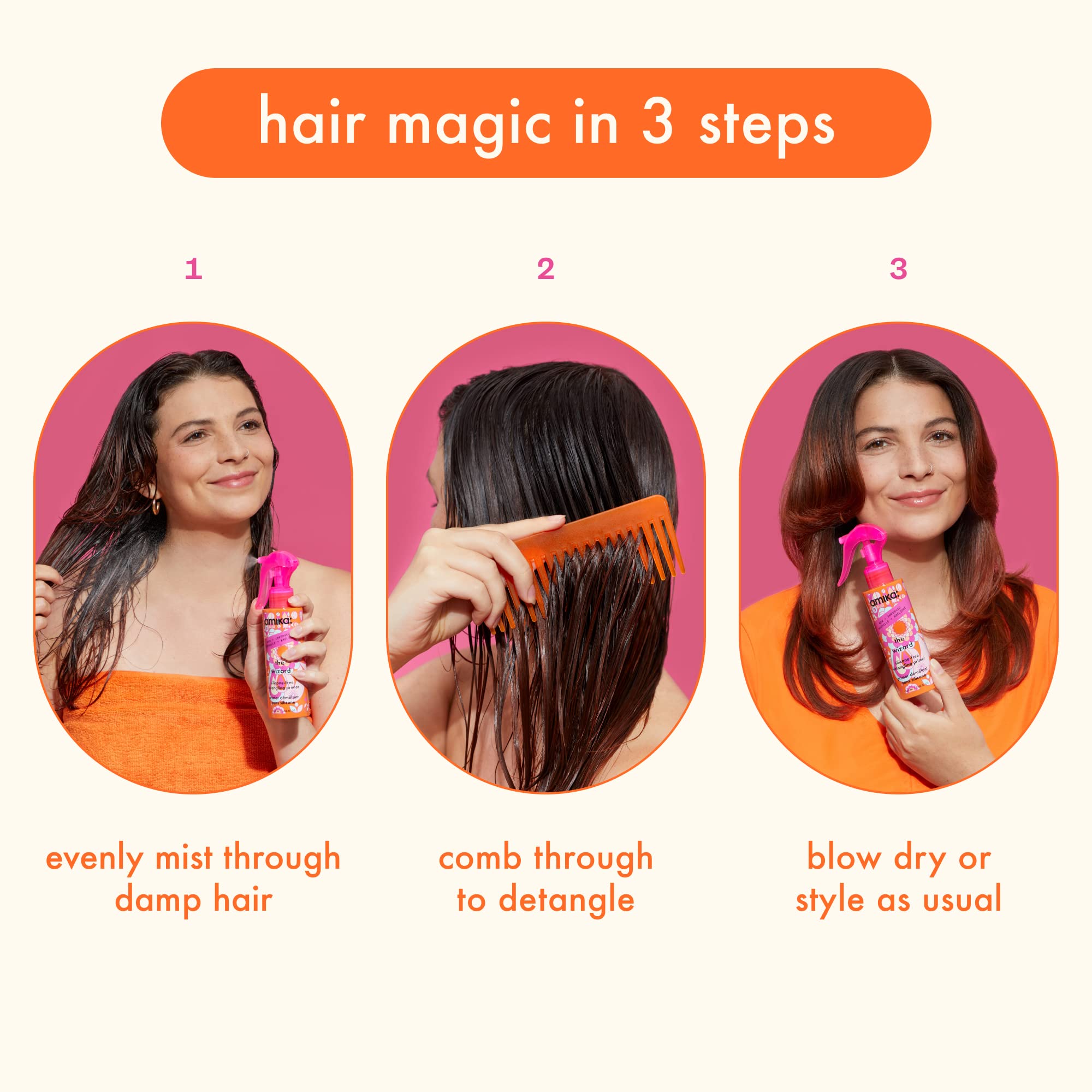 amika the wizard silicone-free detangling primer, 150ml