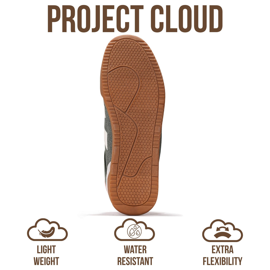 Project Cloud Sneakers for Men - 100% Genuine Leather Mens Casual Shoes Memory Foam Insole Mens Sneakers - Non Slip Outsole Dress Sneakers Men (HISVERDY,Olive,10)