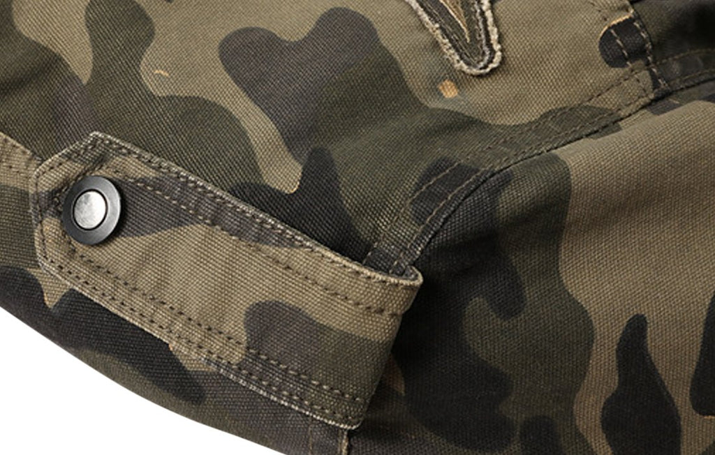 Springrain Men's Casual Military Jackets Camouflage Cotton Army Jacket Outwear(ArmyGreen, L)