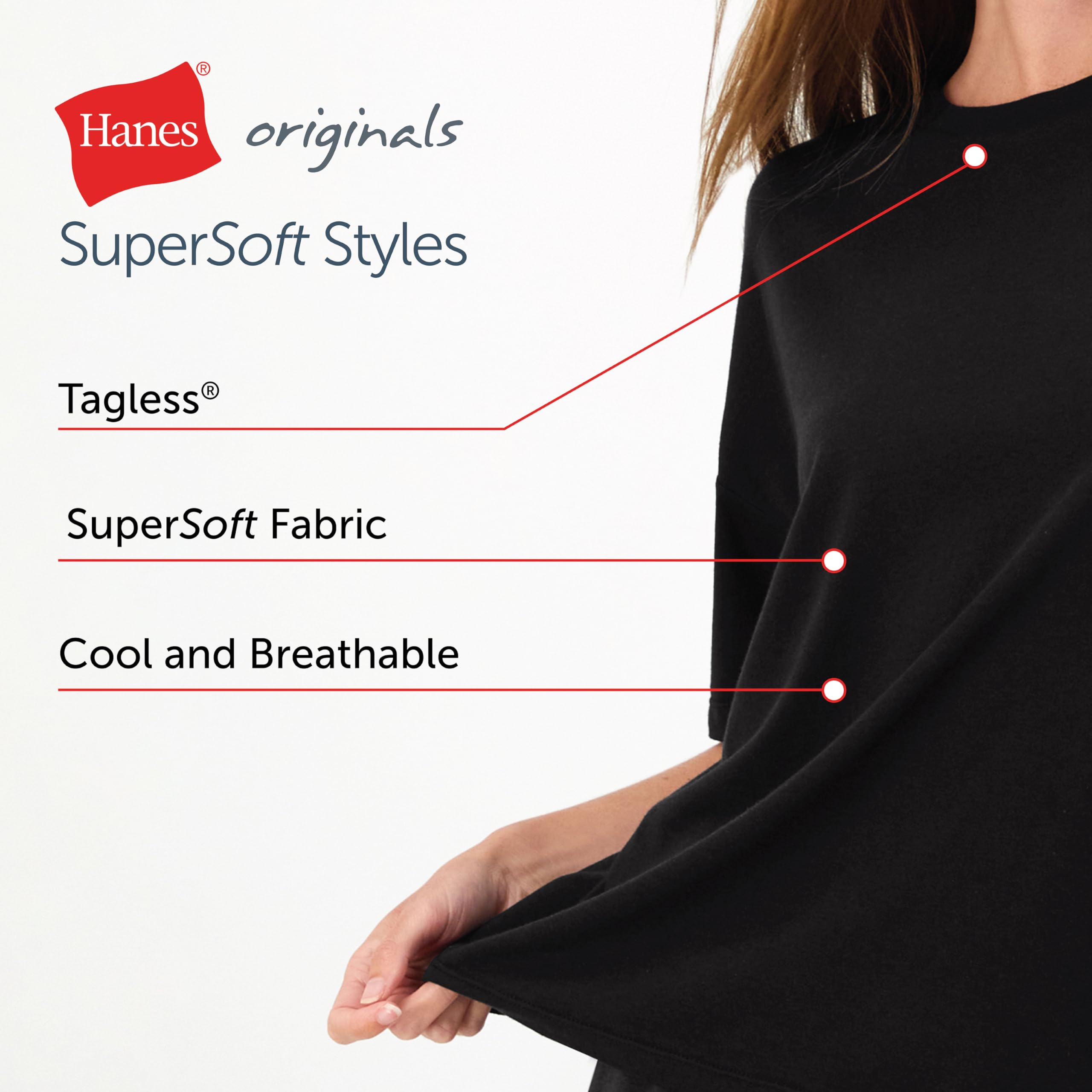 Hanes Women's Originals Supersoft Boxy T-Shirt & Sleep Shorts Set, Comfywear Lounge/Sleepwear
