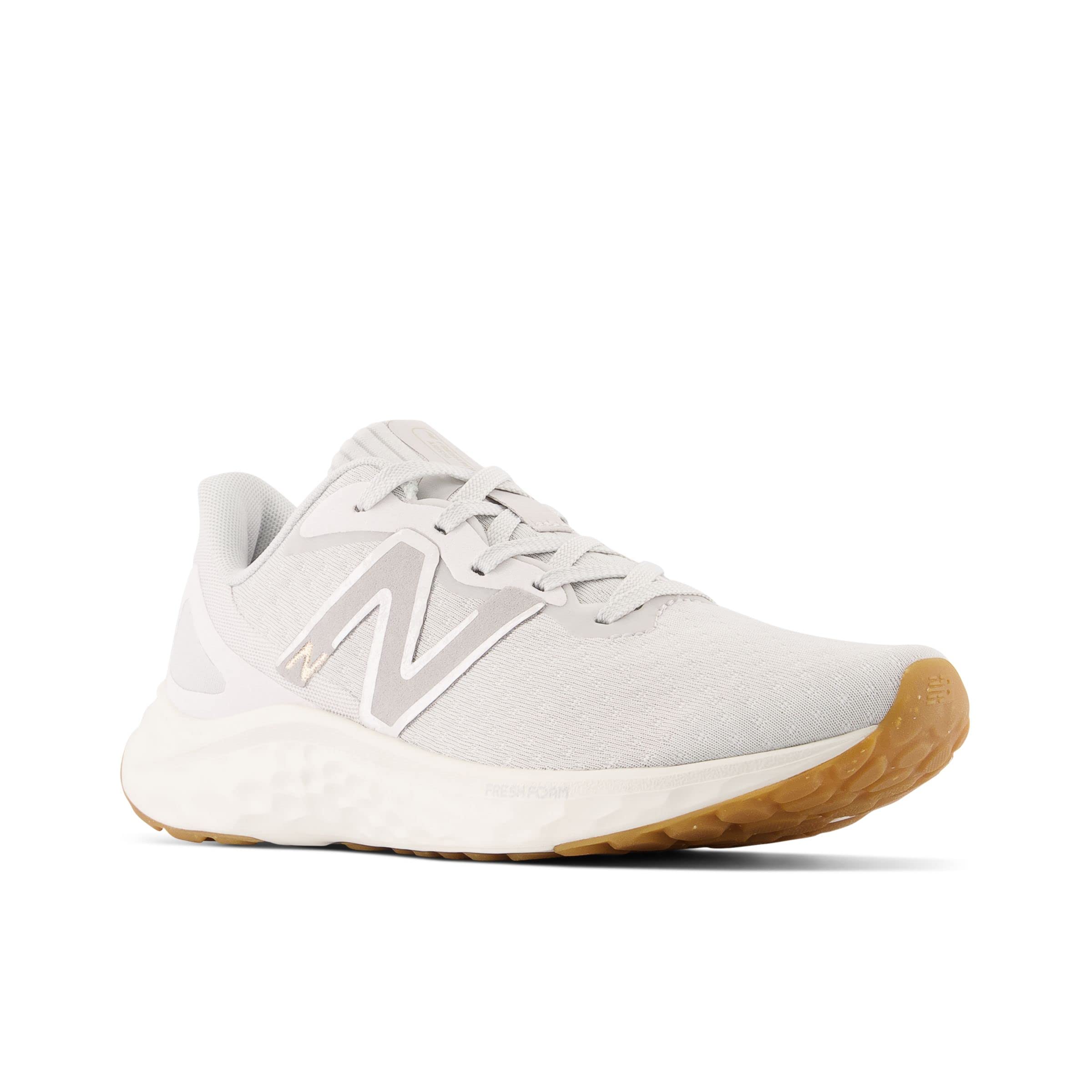 New Balance Women's Fresh Foam Arishi V4 Running Shoe, Summer Fog/Nimbus Cloud/Light Gold Metallic, 8
