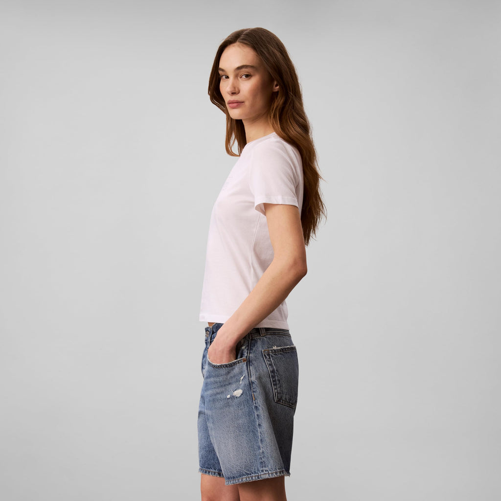 Calvin Klein Women's Slim Fit Cotton Modal Monogram Tee
