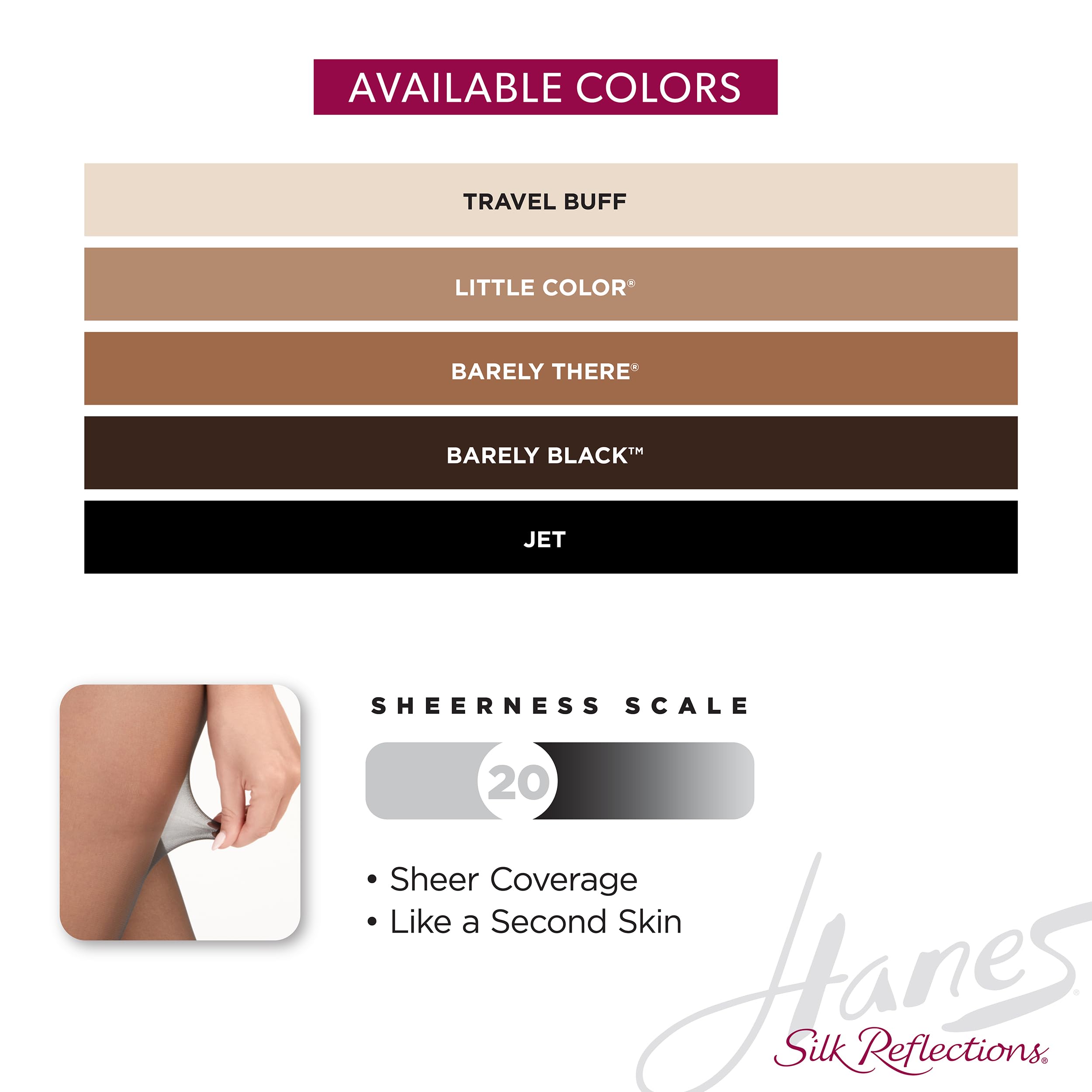 Hanes Silk Reflections Lace-Top Sheer Toe Silky Sheer Thigh-High Stockings, Barely There, Size CD (Pack of 1)