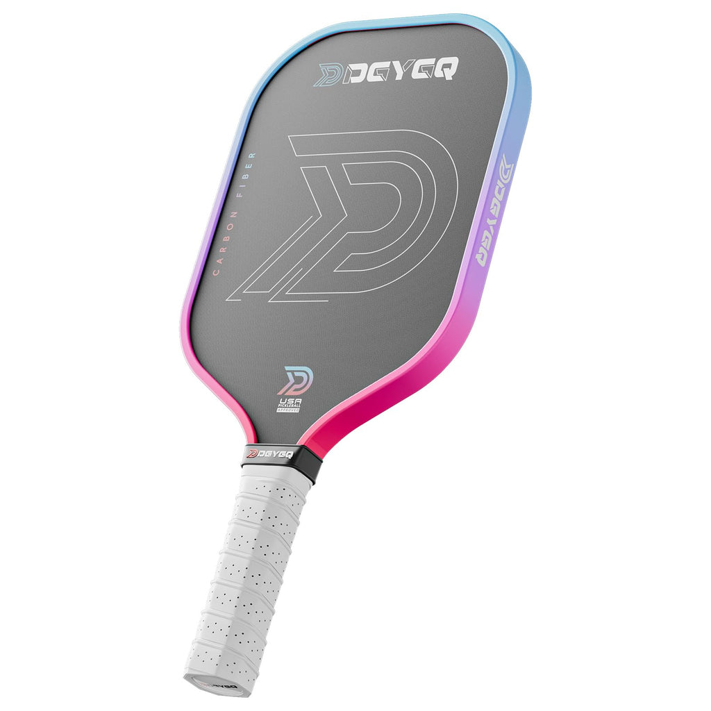 DGYGQ Professional Carbon Fiber Pickleball Paddle-16mm, Superior Control, Strong Power and Forceful Spin with 16mm Honeycomb Core Pickleball Rackets (Red and Blue)